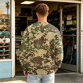 thumbnail image 5 of Men's Camouflage Pattern Pullover, Crew Neck Long Sleeve Relax Fit, Everyday Casual Top For Male, 5 of 5