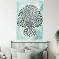 thumbnail image 3 of Asian Tapestry, Tree of Life Chinese Bonsai Roots Bohemian Hippie Evil Eye Occult Theme, Wall Hanging for Bedroom Living Room Dorm Decor, 60W X 80L Inches, Indigo Cream Pale Blue, by Ambesonne, 3 of 5