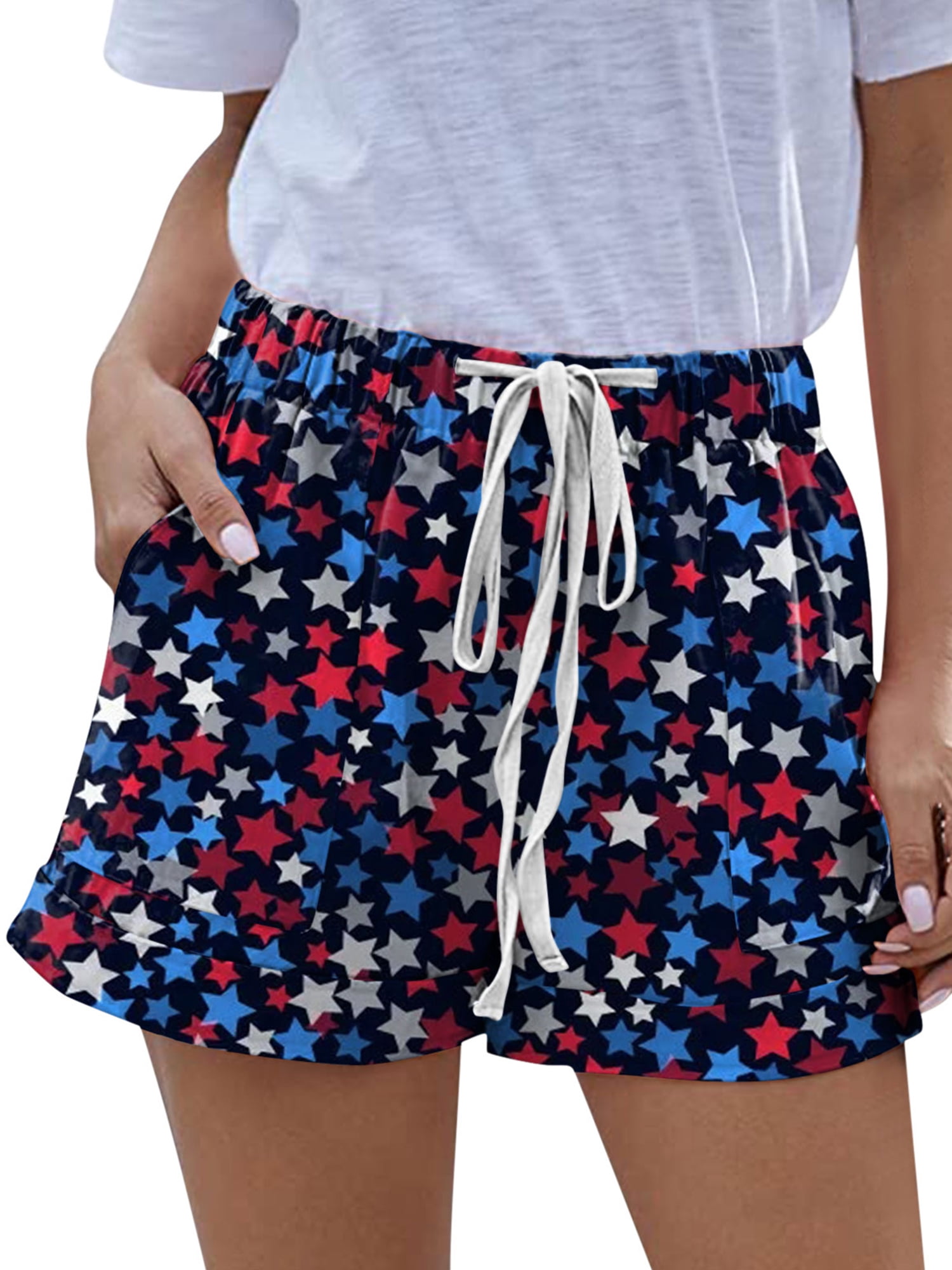 Grianlook Ladies Baggy Bermuda Short Hot Pants Wide Leg Independence