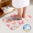 thumbnail image 3 of Gradient Daisy Flower, Hearts And Butterflies Bathroom Rugs, 2 Pieces Bath Rug Mat U Shaped Toilet Rugs, Soft Absorbent Bath Rugs, Machine Washable, Non-Slip Bath Mats For Tub, Shower And Bath Room, 3 of 6