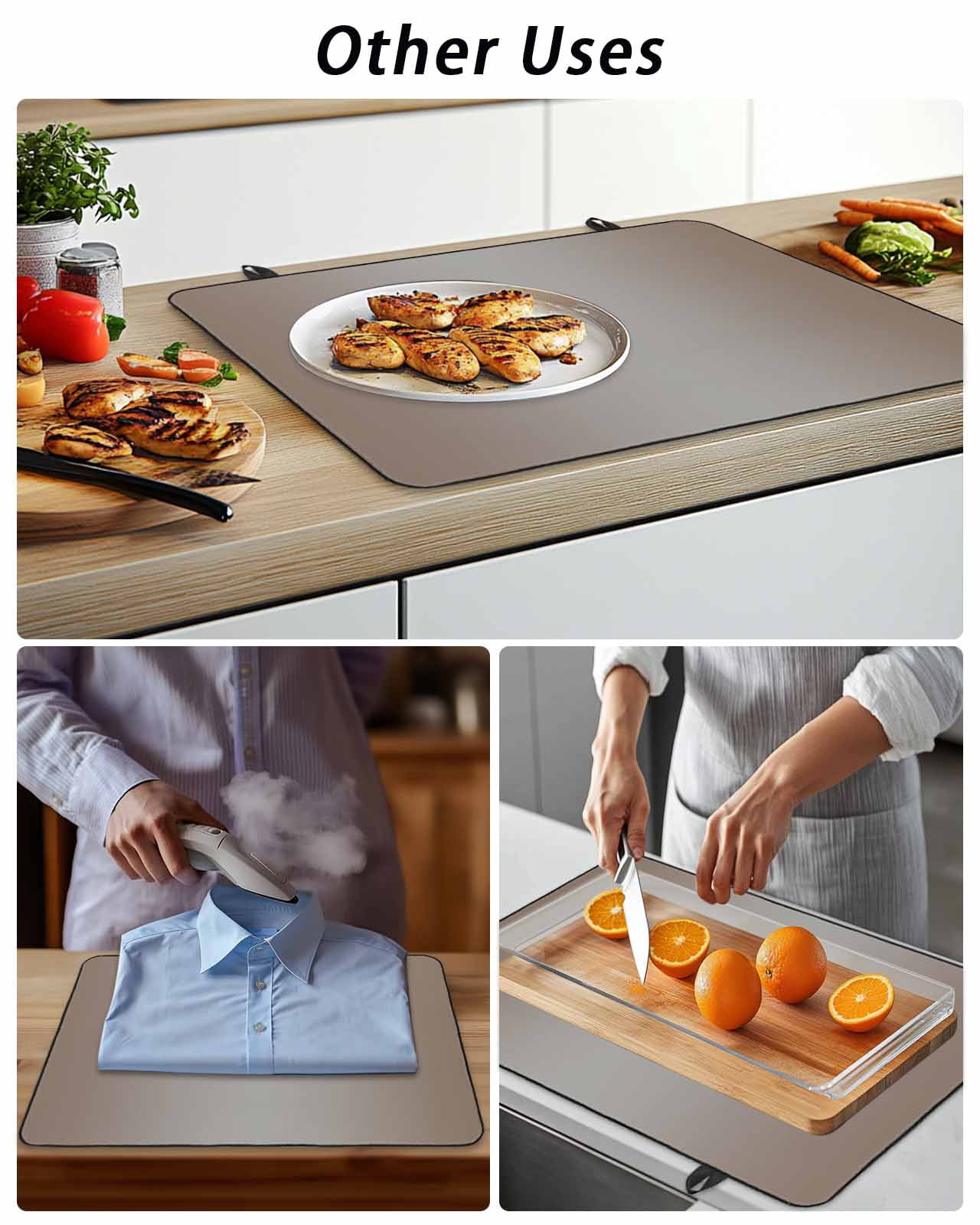 Stove Top Covers for Electric Stove, Brown Gray Ombre Glass Stovetop Cover Protector, Modern Gradient Abstract Art Induction Cooktop Protector Oven Mat for Kitchen Countertop 28.5"x20.5"