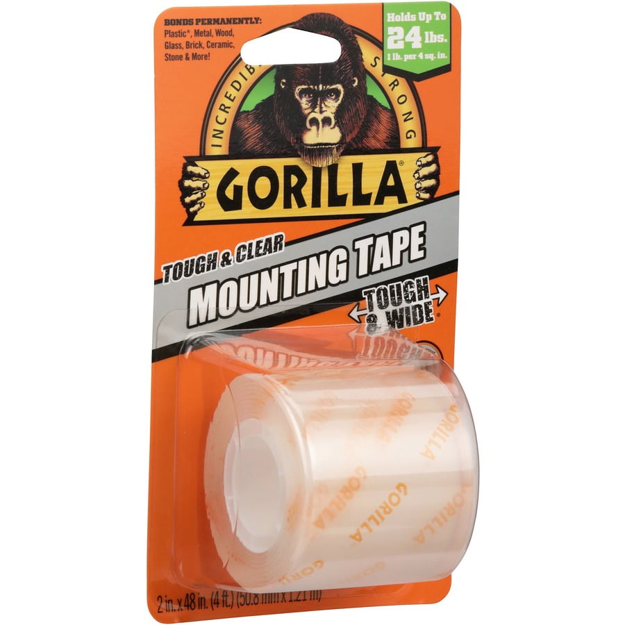 Gorilla Tough & Clear Mounting Tape 4 ft Length x 2" Width 1 / Each
