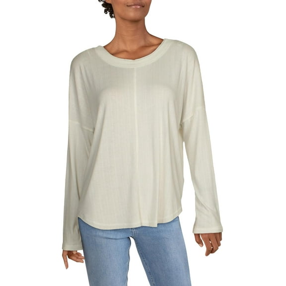 Very J Womens Ribbed Handkerchief Hem Top