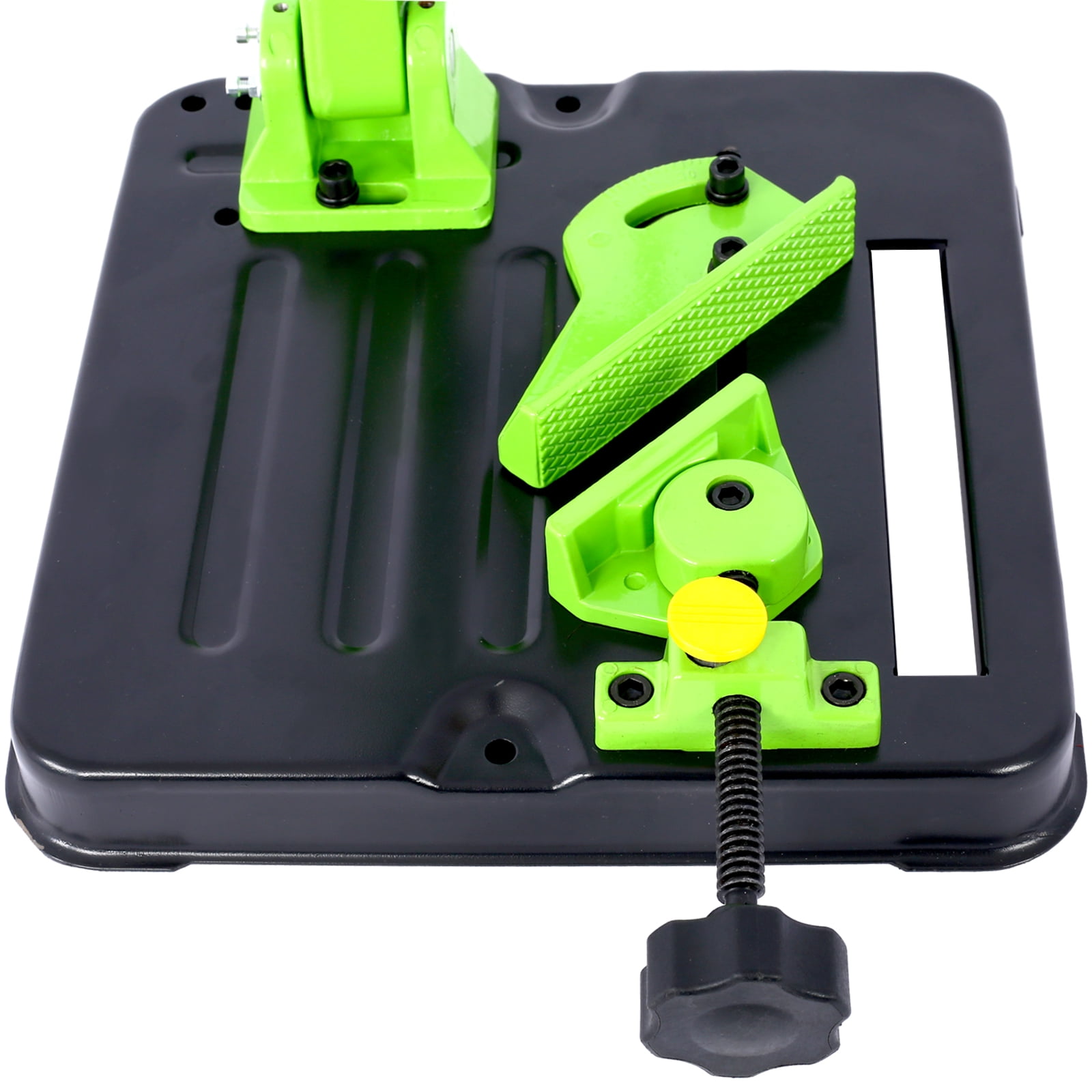 Versatile Angle Grinder Fixed Universal Bracket for Cutting Compatible with 150mm, 180mm, 230mm Disc Grinders Secure and Adjustable Stand Green Metal Construction