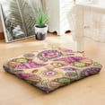 thumbnail image 4 of Boho Floor Cushion&nbsp;– 22x22 Inch Large Square Pillow, Dutch Velvet, Vintage Paisley Design for Meditation, Yoga & Home Decor (Ethnic Floral), 4 of 7