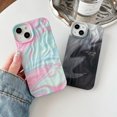 thumbnail image 2 of Pleated Water Ripple Chrome Wave Pattern Soft Compatible with iPhone Case (Water Black,iPhone 12 Pro Max), 2 of 12