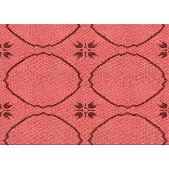 Ahgly Company Indoor Rectangle Patterned Ferrari Red Area Rugs, 2' x 4'