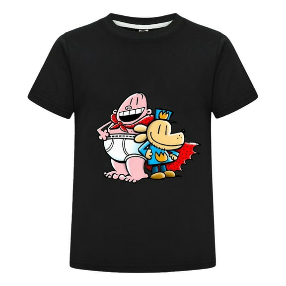 Dog Man & Captain Underpants hero Friends Kids T-Shirt – Fun Boys Girls Comic Tee Top for Everyday Wear