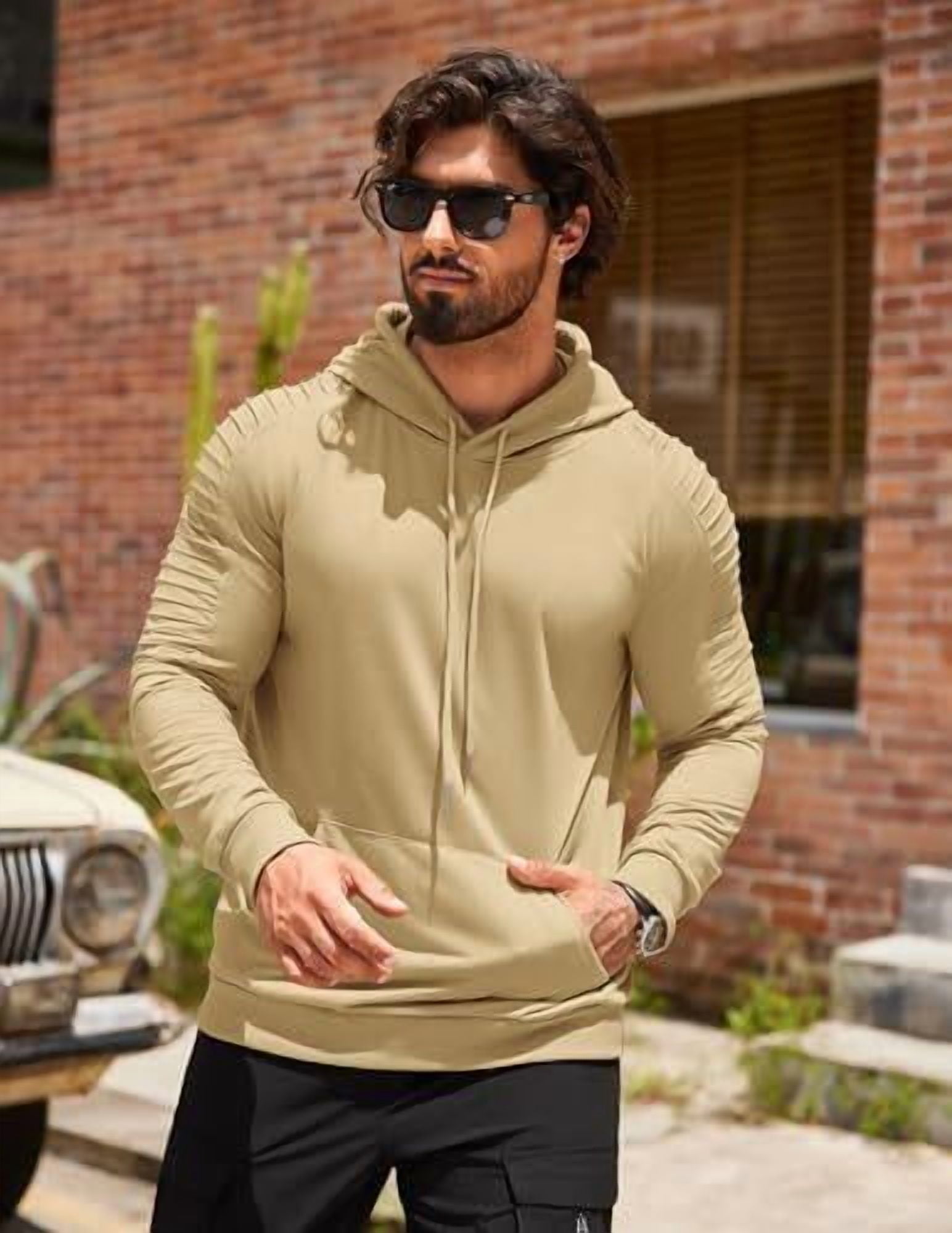COOFANDY Mens Hoodie Casual Drawstring Athletic Hoodies Hooded Pullover Sweatshirts with Pocket