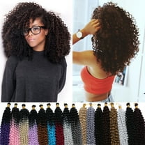 SEGO Jerry Curl Crochet Hair Bundles Marlybob Crochet Hair Kinky Curly Water Wave Crochet Hair Braids For Women Bohemian Curl Crochet Hair Extension Black to Light Auburn 3 Bundle