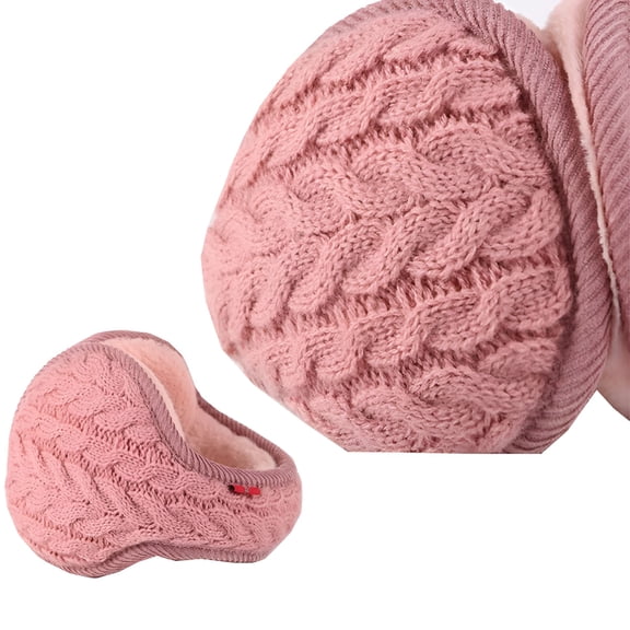 TELOLY Winter Ear Muff Unisex Foldable Adjustable Collapsible Plush Cold Weather Knit Comfortable Ear Earmuffs Outdoor Ear Warmer for Women Men