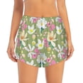thumbnail image 4 of Lsque Flowers And Buds Printed Women's Running Shorts with Liner Pockets,Elastic Quick Dry Workout Athletic Gym Yoga Shorts,Womens High Waist Shorts-Small, 4 of 9