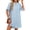 Sky Blue, variant on EASYBRAUS Women V Neck Summer Dress Loose Fit Midi Casual Ice Silk Short Sleeve Dress
