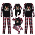 thumbnail image 5 of Odeerbi Christmas Pajamas for Family Holiday Plaid Long Sleeve Family Christmas Pajamas Matching Sets Infant Print Parent-child Suit Two-Piece Sleepwear Xmas Family Matching PJs Set Black, 5 of 5