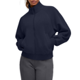 thumbnail image 3 of G4Free Smoofit Modal Soft Women's Zip Up Jackets Loose Fit Mock Neck Casual Tops with Pockets, 3 of 8
