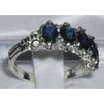 thumbnail image 4 of LBG British Made 18k White Gold Natural Sapphire Womens Eternity Ring - 33 size options - Size 10.25, 4 of 7