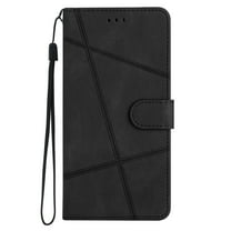 Tarise Galaxy S23 5G Flip Wallet Phone Case, PU Leather Kickstand Wrist Strap Card Holders Shockproof TPU Inner Shell Slim Magnetic Solid Color Case Cover for Samsung Galaxy S23 5G 6.1" 2023, Black