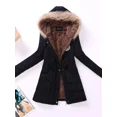 thumbnail image 2 of -Chaqueta de algodón acolchada para mujer, abrigo informal ajustado con capucha bordada, Parkas acolchadas, abrigo cálido, otoño e invierno, novedad, 2 of 5