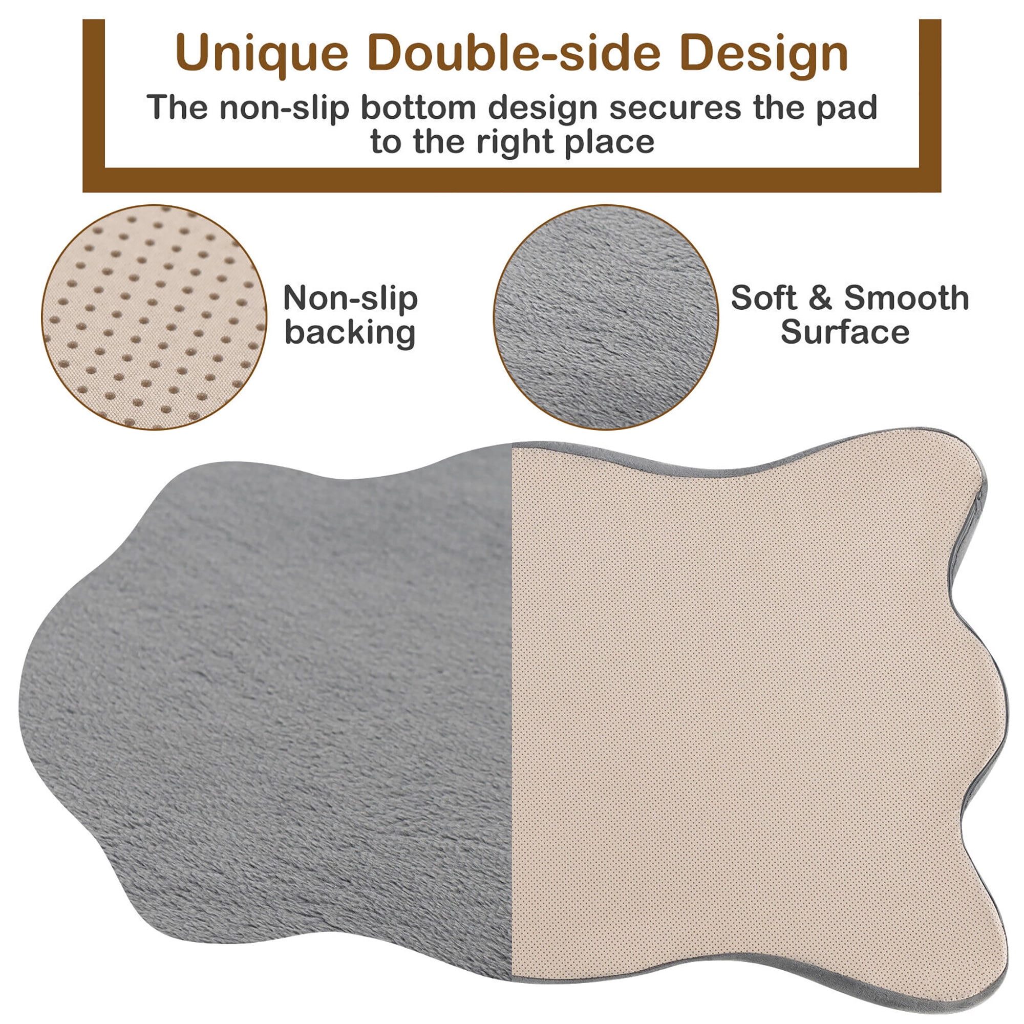Gymax Dog Sleeping Mat Waterproof Dog Crate Pad Bed Mat with Memory Foam Support Grey