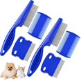 thumbnail image 1 of Stainless Steel Flea Lice Comb - 6 Pack, Rounded Teeth for Dog Cat Grooming, 2-in-1 Tear Stain Remover, Dematting Tool - Small, Medium, Large Pets, 1 of 4