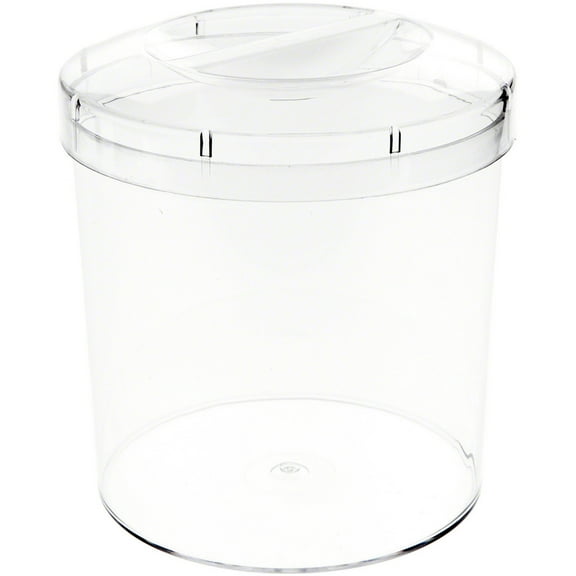 Pioneer Plastics 269C Clear Round Plastic Container with Pinch Style Lid, 5.125" W x 5.125" H