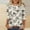 Gray, variant on Women's Tops Plus Size Fashion Printed Round Neck Three Quarter Sleeve Loose T-Shirt