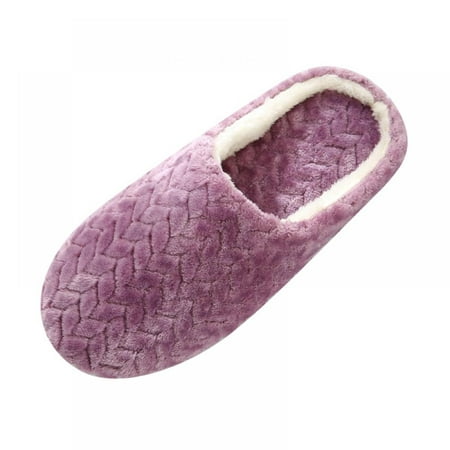 

Adult Super Soft Warm Cozy Fuzzy Soft Touch Sleeper Slippers-Jacquard Soft Bottom Cotton Slippers Suede Non-slip Cotton Slippers Indoor Cotton Slippers