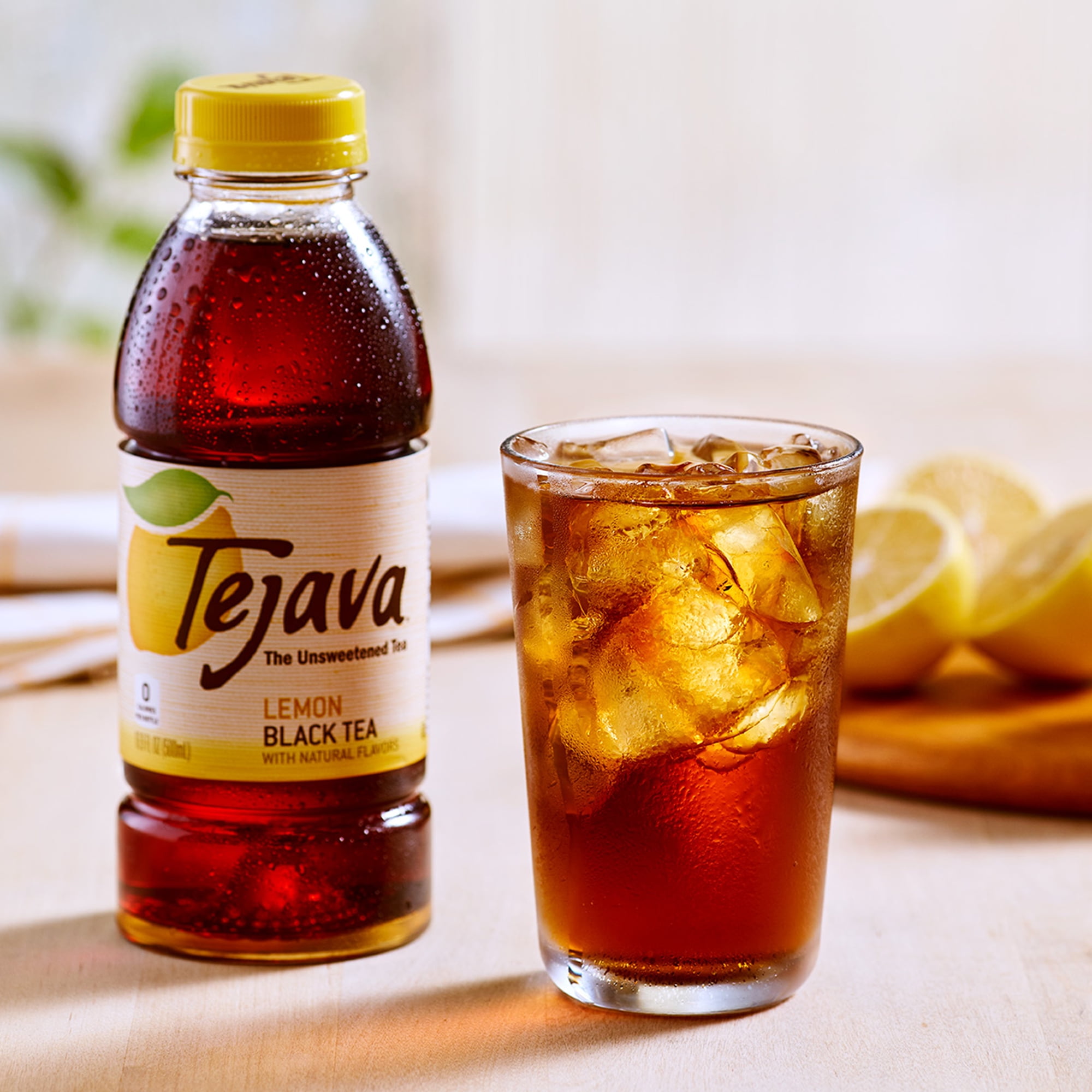 Tejava Lemon Black Iced Tea, 12 Pack, 16.9oz PET Bottles, Unsweetened, Non-GMO, Kosher, No Sugar or Sweeteners, No calories, No Preservatives, Brewed in Small Batches