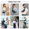 thumbnail image 7 of Fanny Pack for Men Women, Crossbody Waist Bag Pack with 4-Zipper Pockets, Water Resistant Casual Belt Bag with Adjustable Strap for Travel Sports Running , Black, 7 of 7