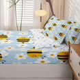thumbnail image 5 of Erosebridal Watercolor Bee Zipper Full Size Comforter Sets with Fitted Sheet and 2 Pillowcases,Lovely Floral Zipper Bedding Set,White Black,Colorful Stars Reversible,4pcs, 5 of 8