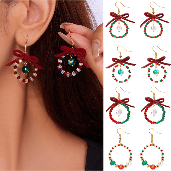Yoyauz Christmas Earrings For Ladies Christmas Trees Snowflakes Bows Bells Lightweight Earrings Cute Christmas Parties Jewelry Gifts