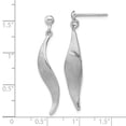 thumbnail image 2 of FJC Finejewelers 925 Sterling Silver Rhodium Plated Brushed Dangle Post Earrings 34 x 6 mm, 2 of 6