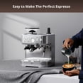 thumbnail image 6 of Towallmark All-In-One Espresso Machine with Milk Frother & Grinder - 15 Bar Automatic Coffee Maker with Italian ULKA Pump, 2.5L Water Tank, Brushed Stainless Steel for Home and Office, 6 of 7
