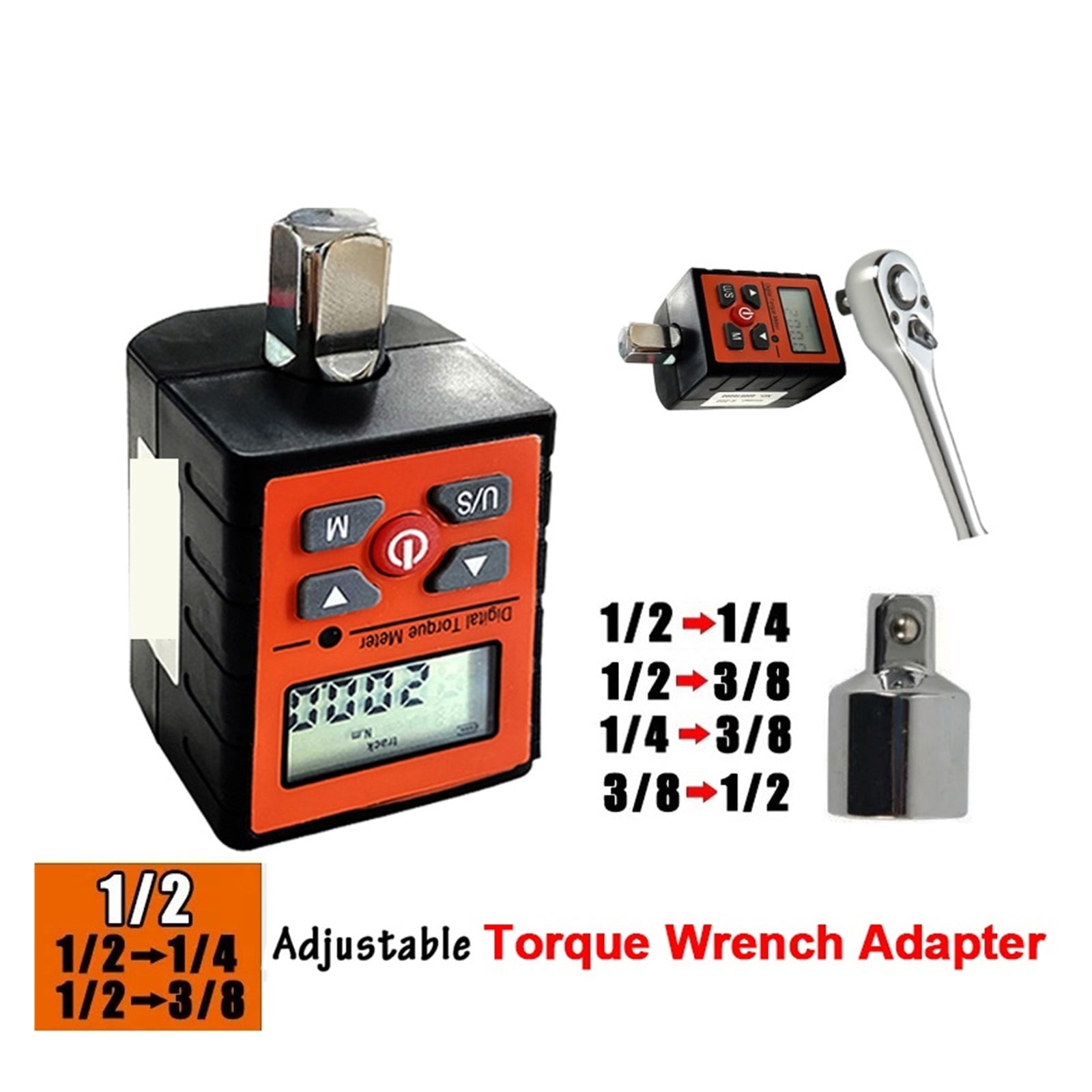 1/2" 1/4" 3/8" Digital Torque Meter Measurement Adapter Spark Bicycle KG Torque Wrench Gauge Tester Screwdriver ,Precision & Robust