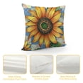 thumbnail image 4 of YINGXI  Basket Sunflower Pillow Cover Blue Yellow Decorative Throw Pillow Case Outdoor Sofa Blue Buffalo Plaid Farmhouse Daisy Home Decor for Summer Fall Spring (BS-Blue) 18x18in, 4 of 5