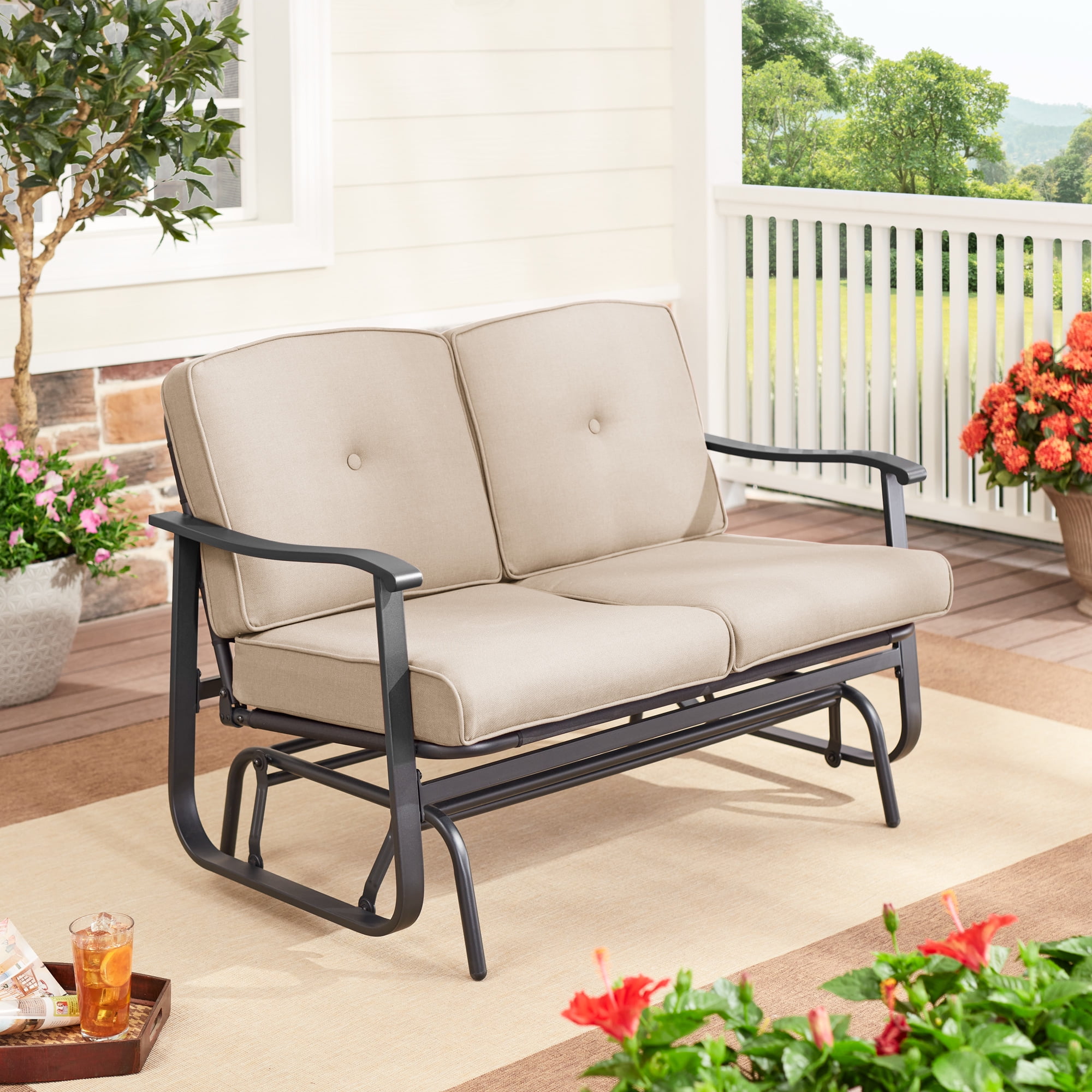 Metal Rocking Chair Porch Rocker Balcony Deck Outdoor Garden Seat Living Room 