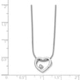 thumbnail image 3 of 925 Sterling Silver White Ice .01ct Diamond Heart Necklace; 18 inch; Lobster Clasp; for Adults and Teens; for Women and Men, 3 of 3