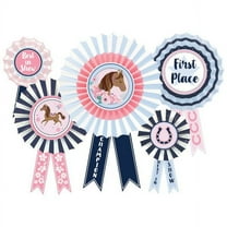 Horse 'Saddle Up' Ribbon Award Hanging Fan Decorations (5pcs)