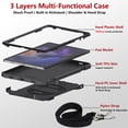 thumbnail image 4 of Dteck Rotating Hand Strap Shockproof Case for Samsung Galaxy Tab A9 Plus 11 Inch Tablet Case with Screen Protector Soft TPU Film, Black, 4 of 7