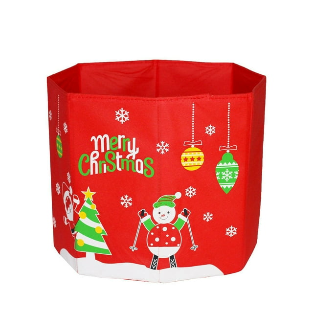 Yeacher Christmas Tree Foot Holder Snowman Santa Claus Elk Pattern Reusable Christmas Tree Storage Bags