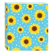 Class Act Hardcover 1.5-inch, 3-Ring Paper Binder, Blue and Yellow Sunflowers