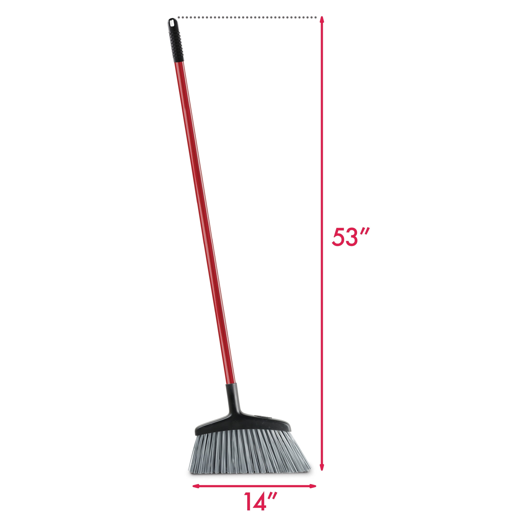 Libman Rough Surface Angle Broom with Red/Black Steel Handle 14 inch Wide