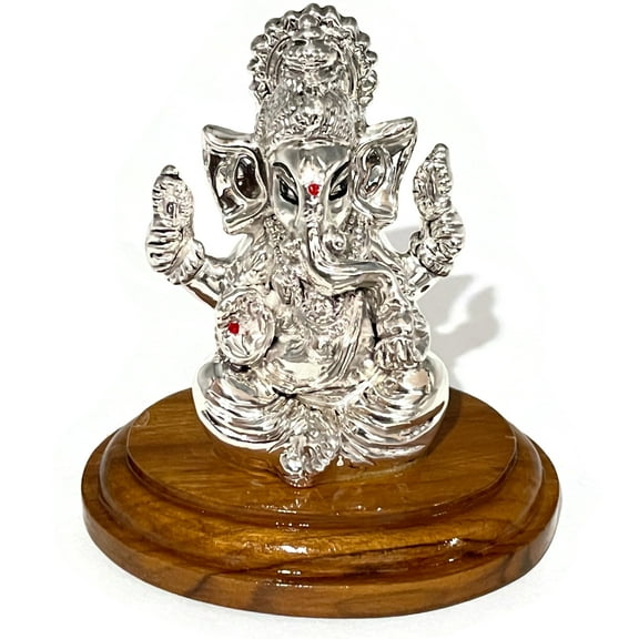 999 Pure Silver Ganesh / Ganpathi idol / Statue / Murti (Figurine #48)