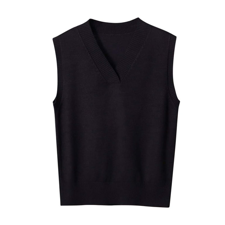 Odbmxy Sleeveless Women Sweater V-Neck Pullover Sweater Vest Women