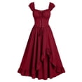 thumbnail image 2 of Western Dress for Women Gothic Halloween Dresses Sleeveless Lace Up Dress Sexy Cowgirl Dresses with Irregular Hem Red L, 2 of 6