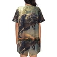 thumbnail image 3 of Picia Jungle Dinosaur Pajamas Sets for Women Soft Short-Sleeved Pjs with Lounge Shorts Two Piece Sleepwear-Small, 3 of 9