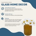 thumbnail image 7 of Bergamo Art 8" Decorative Handmade Patterned Glass Vase in Light Amber, 7 of 7
