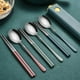 thumbnail image 5 of Utensilios de cocina Utensilios de acero inoxidable Conjunto 304 Conjuntos de vajillas Portátiles Kits de vajilla Portátiles cucharas irrompibles con caso Camping tipo 1 Kearding HA012710-01, 5 of 7