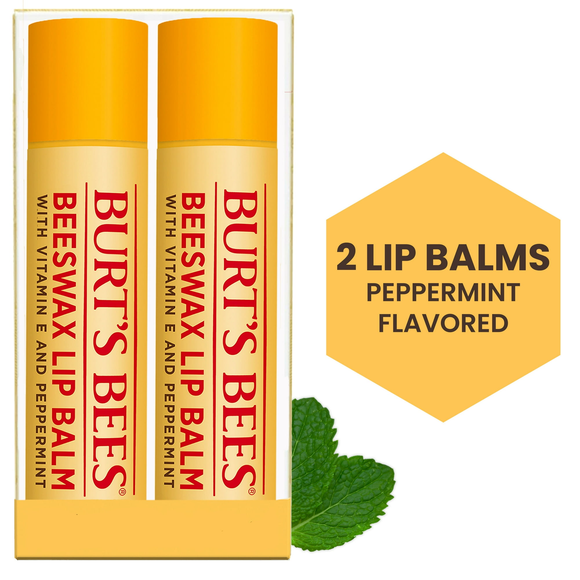 Burt's Bees Moisturizing Lip Balm, Original Beeswax, 2 Pack