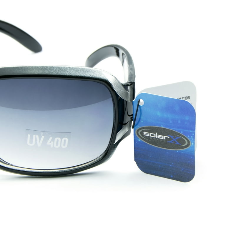 Semi Round Frame LV Style Sunglasses | Sophisticated & Sporty | 100% UV Protection | 3305 Black & Silver w/ Smoke Lens